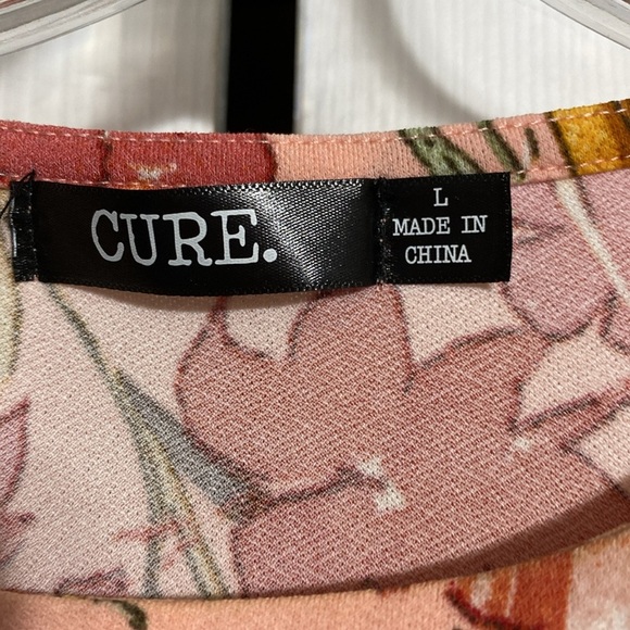 Cure floral blouse top shirt size LARGE - Picture 13 of 15